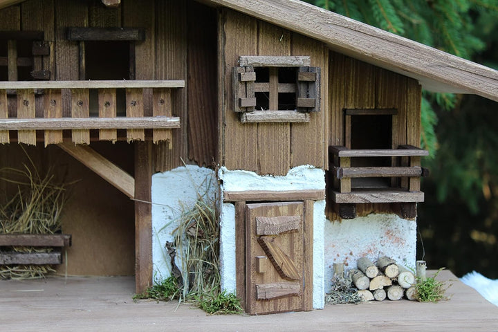 garten deko fuchs Grosse Premium Weihnachtskrippe (W26) Krippe Krippenstall Weihnachten-Weihnachtskr