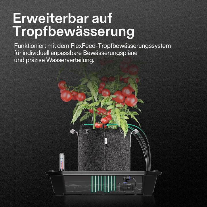 VIVOSUN FlexFeed 4er-Pack selbstbewässernder Stofftopf mit Wasserzähler & Wartungsfenster, Auto-Bewä