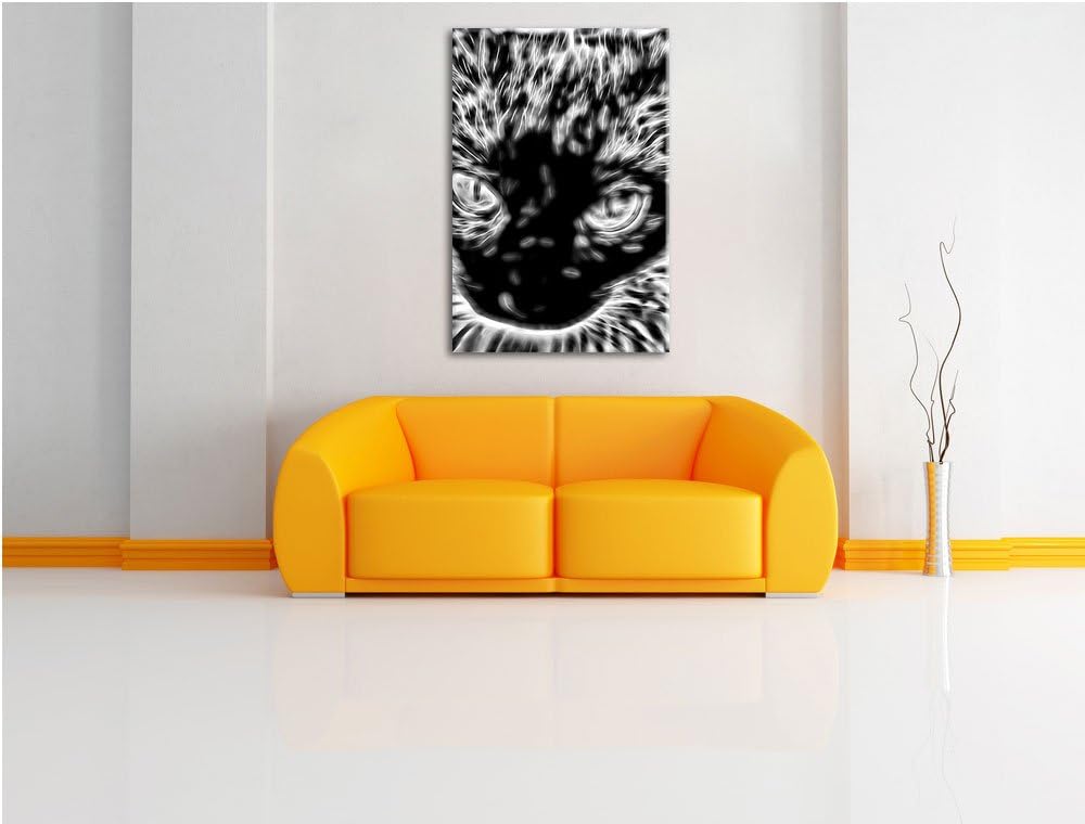 Pixxprint Siamkatze mit Augen als Leinwandbild/Grösse: 100x70 / Wandbild/Kunstdruck/fertig bespannt,