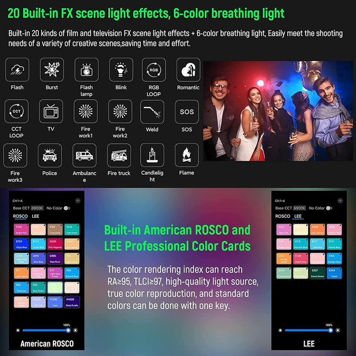 RGB LED Videoleuchte,Weeylite S03 Mini Videolicht mit APP-Steuerung,Kamera Licht Dauerlicht Dimmbare