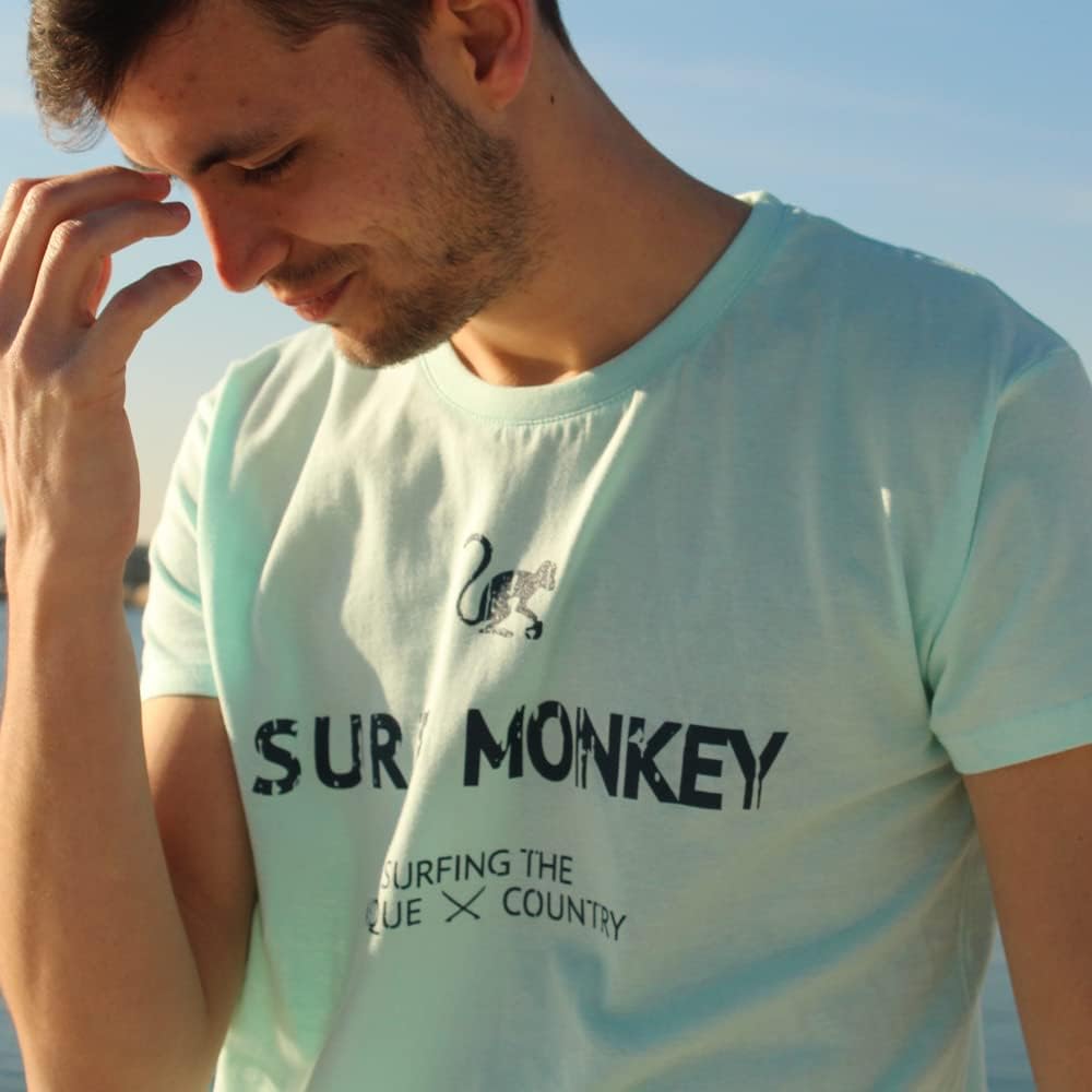 SURF MONKEY Bio-Baumwoll-T-Shirt, Zitronengelb L Himmel, L Himmel
