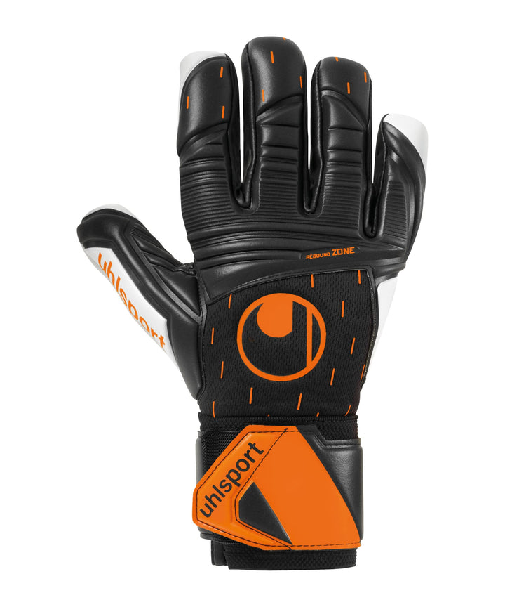 uhlsport Unisex – Erwachsene Speed Contact Supersoft Hn Torwarthandschuhe 9.5 Schwarz/Weiss/Fluo ora