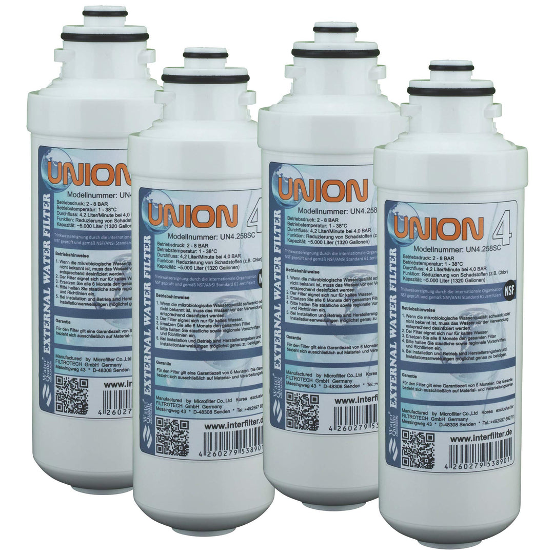 Ersatzkartusche für Wasserfilter"Union 4" Externer Kühlschrankfilter für SbS Kühlschrank. Filter Pac