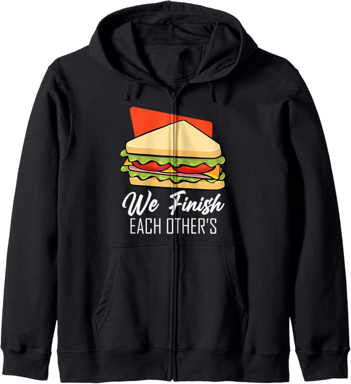 Sandwiches Pärchen Valentinstag Ehemann Ehefrau Partnerlook Kapuzenjacke