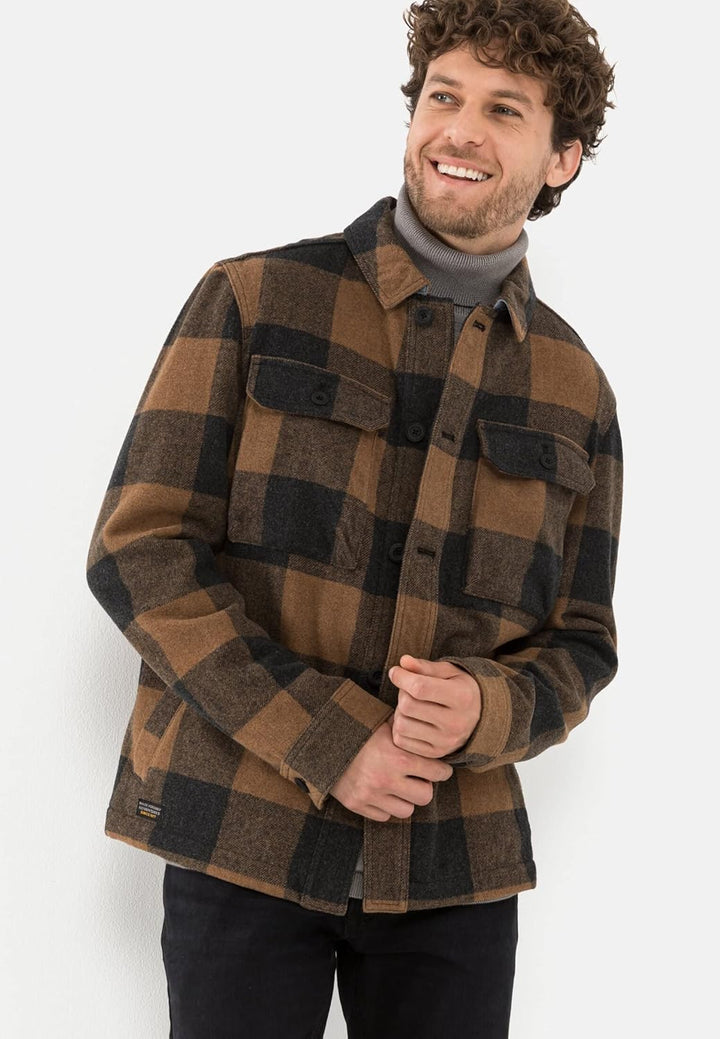 camel active Herren Indoorjacke aus einer Wollmischung 48 Grau-rost, 48 Grau-rost