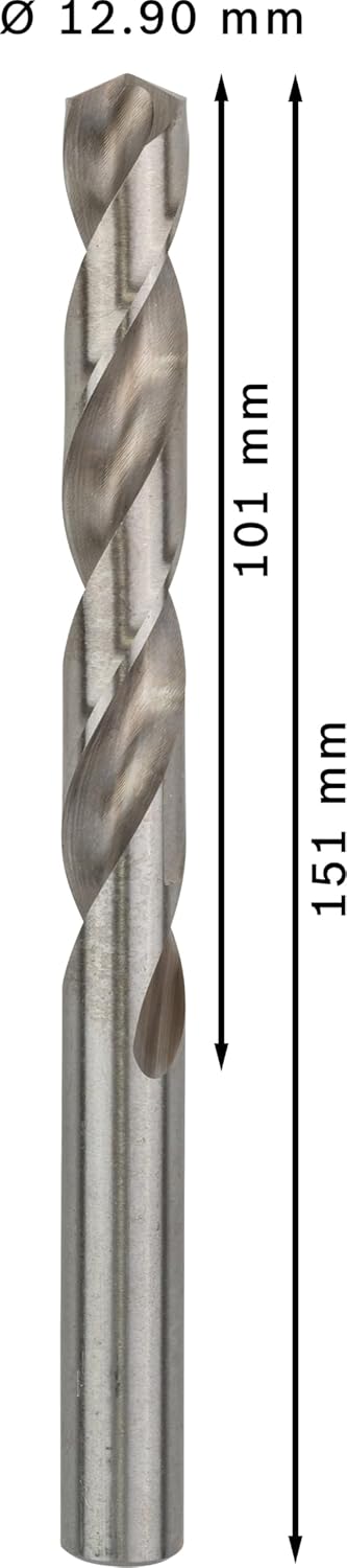 Bosch Professional Metallbohrer HSS-G geschliffen (5 Stück, Ø 12,9 mm) Durchmesser: 12.9/Gesamtlänge