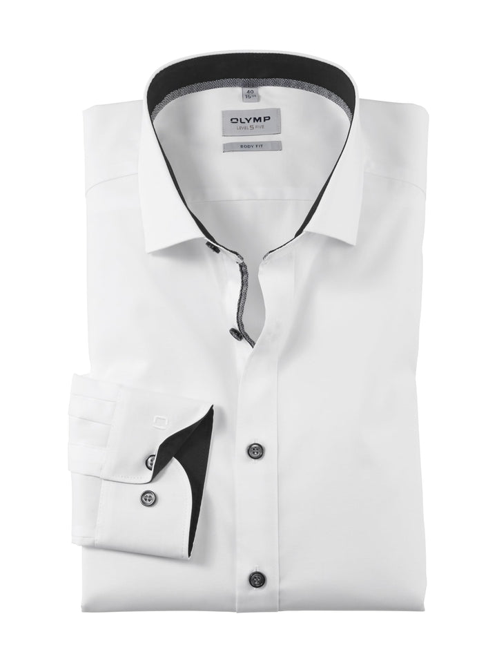 OLYMP Herren Oberhemd Langarm Level Five,Uni,Body fit,Royal Kent 38 Anthrazit 67, 38 Anthrazit 67