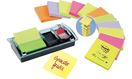 Post-it Z-Notes Spender, schwarz/transparent, Vorteilspack, Sie erhalten 1 Packung, Packungsinhalt:
