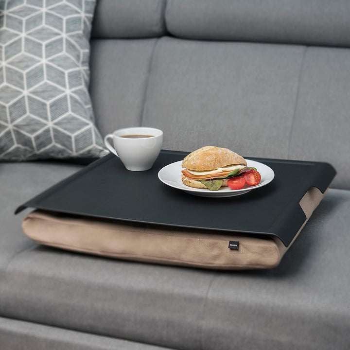 Bosign. Knietablett Laptray mit Sitzsack-Kissen für Laptop, Frühstück. Rutschfestes Tablett. Abnehmb