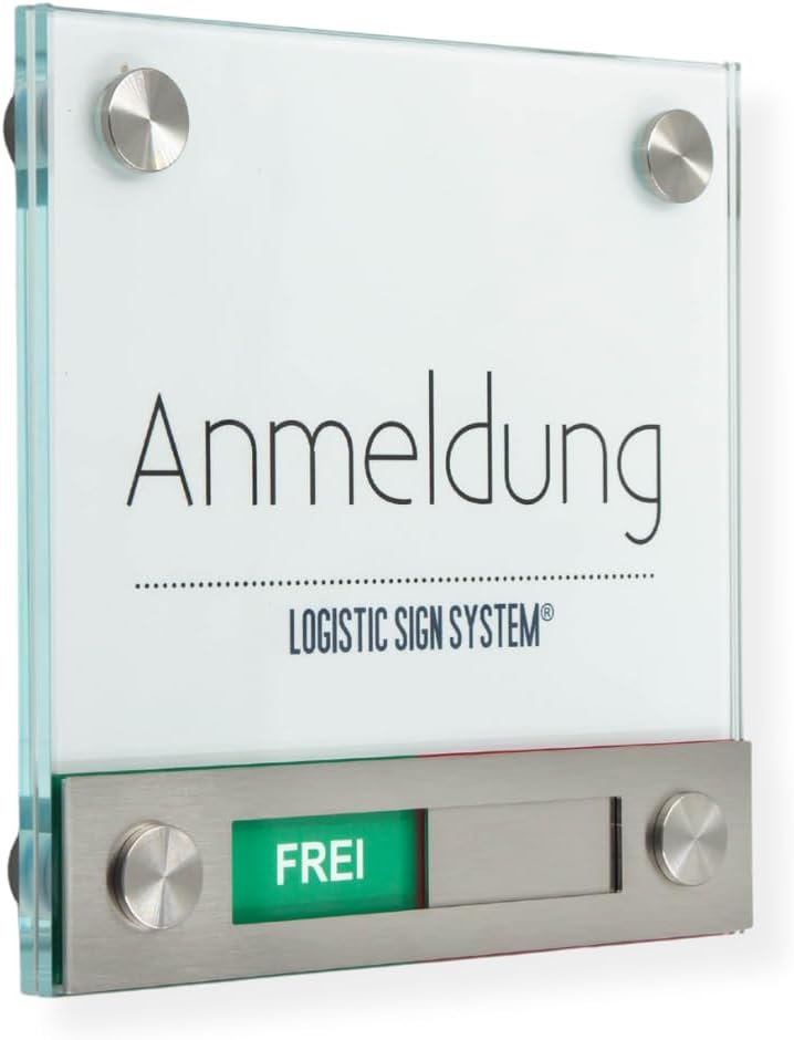 Türschild Glas Vitrum B (130/130 mit Frei/Besetzt-Anzeige), 130/130 mit Frei/Besetzt-Anzeige