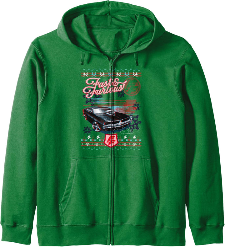 Fast & Furious Ugly Christmas Sweater Car Logo Kapuzenjacke