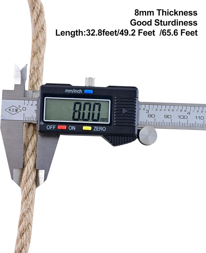 Juteschnur, Juteseil 8mm 15M Kordel Natur Hanfseil für Garten Schnur Paketschnur Pflanzen Kordel Bas