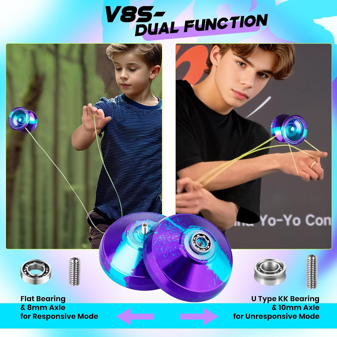 MAGICYOYO V8S JoJo für Kinder ab 8 Jahren - Profi Finger-Spin Yoyo für Anfänger &amp; Fortgeschrittene,