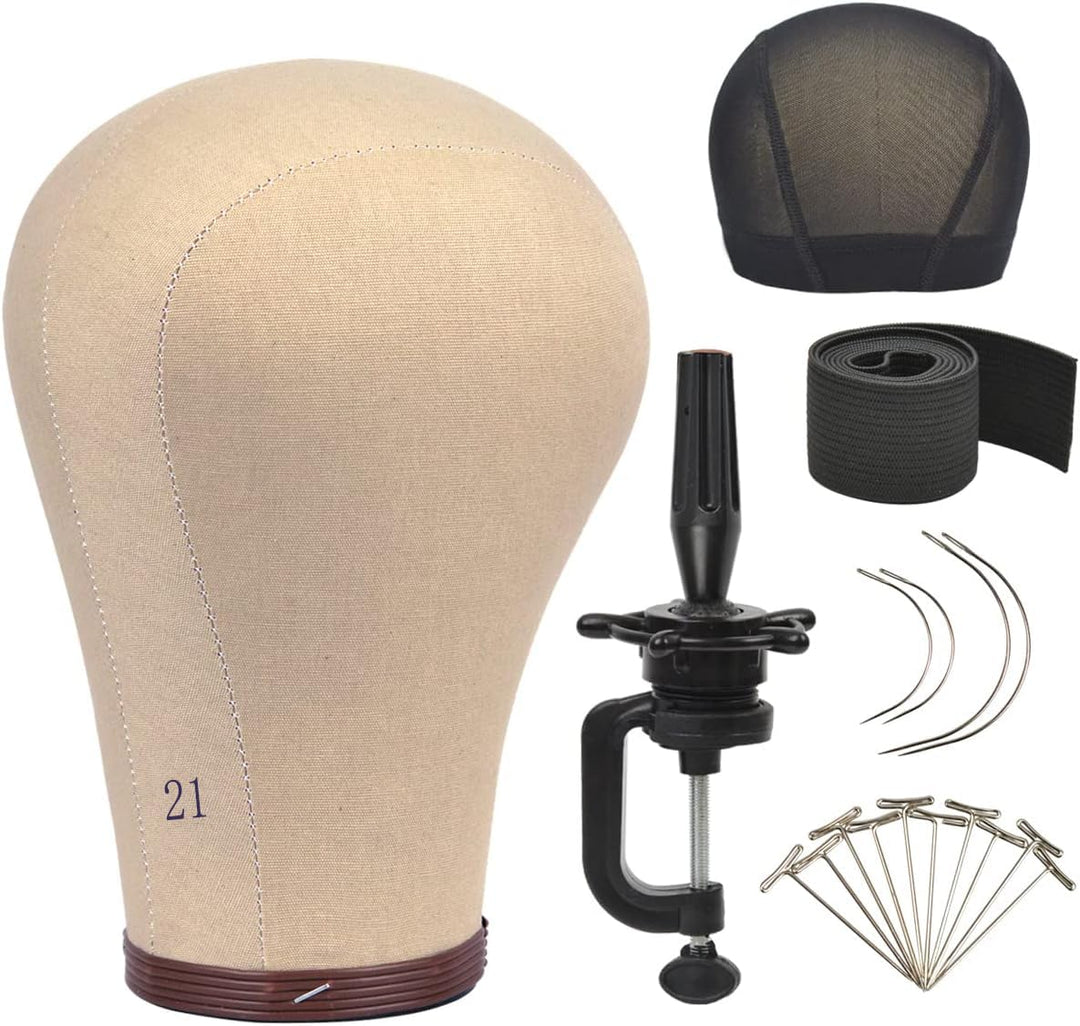 21 Zoll Perücke Kopf Kork Leinwand Block Kopf Perücke Display Styling Kopf Mannequin Kopf Mit Stand