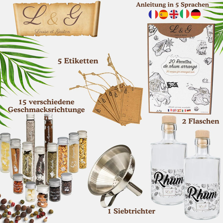 L&G® – Rum Infusionsset | Perfektes Set für einzigartige Cocktails und DIY-Rumkreationen | Geschenk