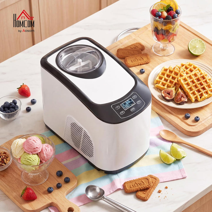 HOMCOM Eismaschine 1,5L Eiscrememaschine Speiseeisbereiter Frozen Eisbereiter Speiseeismaschine mit