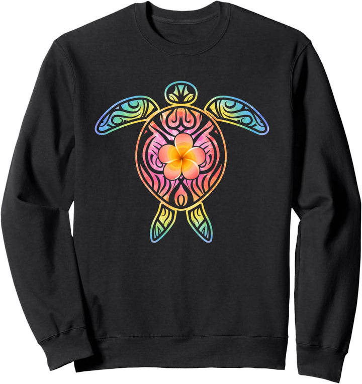 Turtles Tortoise Ocean Reptiles Vintage Frangipani Hawaiian Sweatshirt