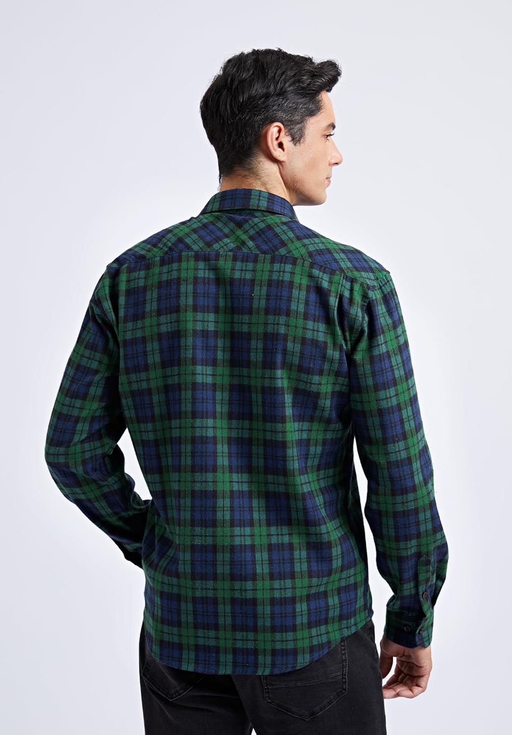 HISDERN Flanellhemd Herren Karierte Hemden Herren Langarm Button Down Baumwolle Holzfällerhemd Regul