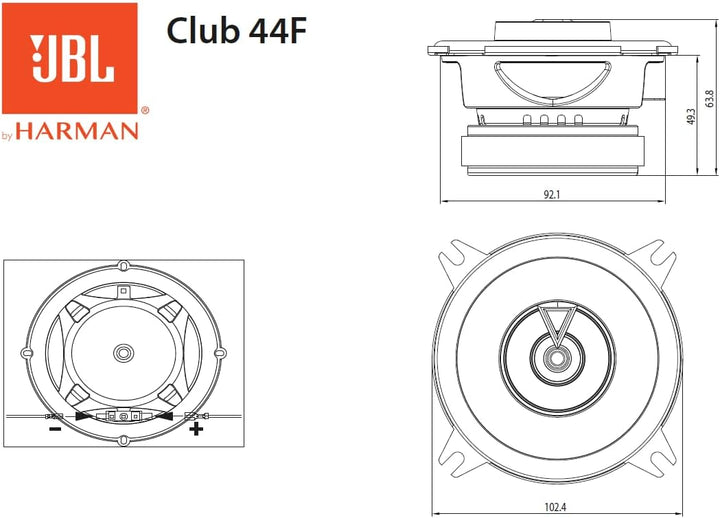 JBL Club Gen3 44F 4.0'' (10cm) Lautsprechersatz Koaxial
