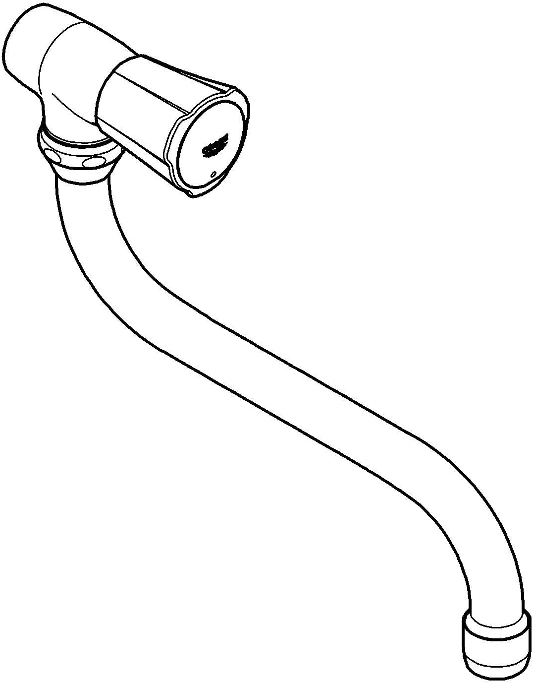 GROHE Auslaufventil Costa Wandmontage schwenkbarer Rohrauslauf 30484001, Silber