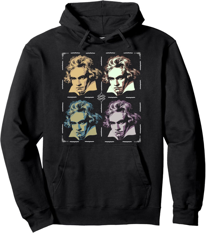 Beethoven Büste Kopf - Pop Art Stil - Klassische Musik Fan Pullover Hoodie