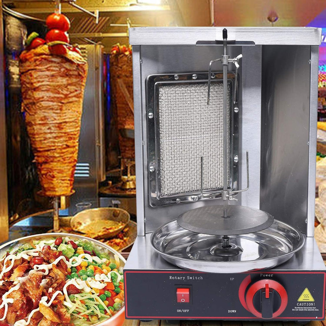 Dönergrill Vertikalgrill 2000W Elektro Grill Gas Kebab Machine, LPG Grill, 0-300℃ Temperatureinstell