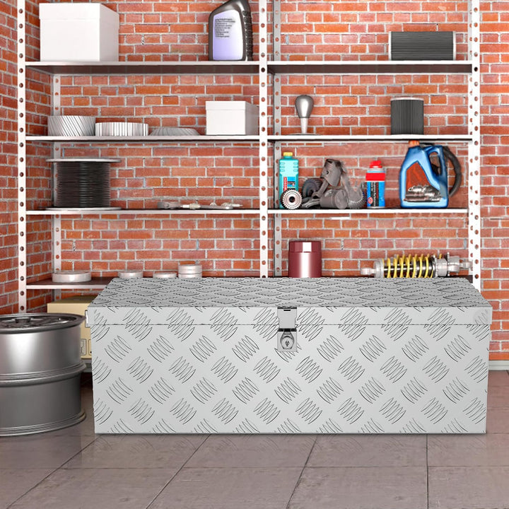 FIVMEN Alubox mit Deckel Aluminium Transportbox Werkzeugkasten mit Schloss & Schlüsseln & Griff Werk