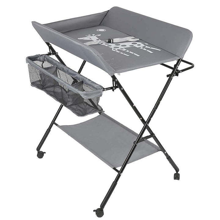 Baby Wickelkombi - klappbare Wickelkommode, mobiler Wickeltisch mit Wickelauflage, Sicherheitsgurt u