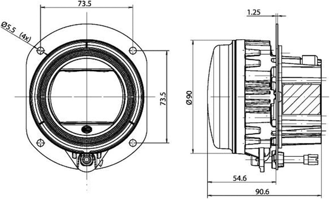 HELLA - DE/LED-Fernscheinwerfer - 90mm Performance L4060 - E1 3831/SAE SSB 674/ECE-R112/ - 1F0 011 9