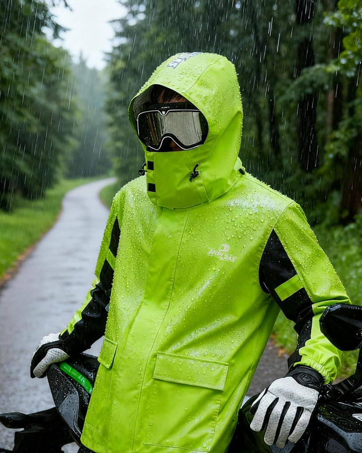 IRON JIA’S Regenanzug Herren Motorrad Regenjacke Wasserdichter Winddicht Atmungsaktiver Reflektieren