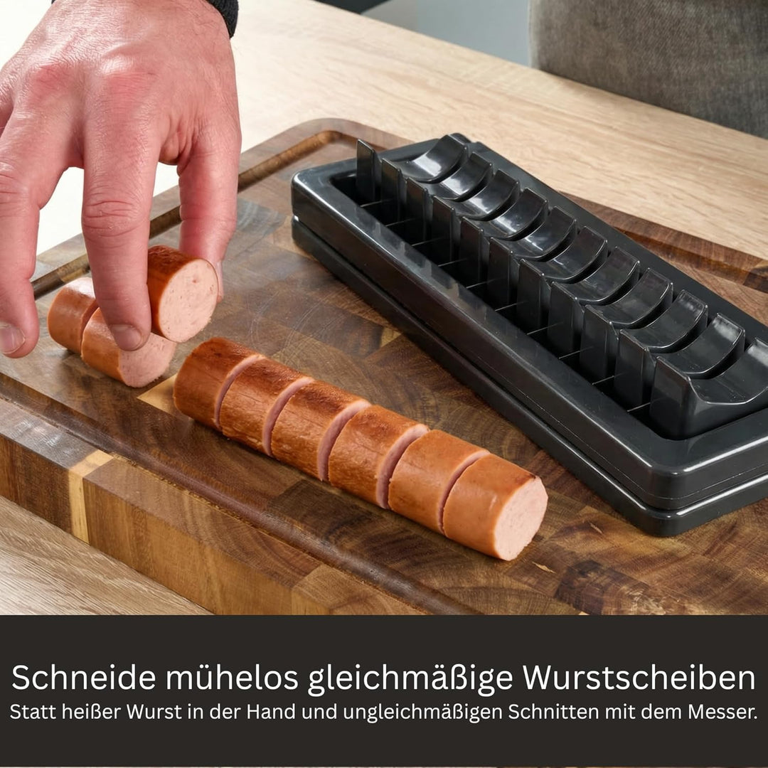 Currywurstschneider für Zuhause – manueller Wurstschneider für gleichmässige Wurstscheiben | Ultrasc