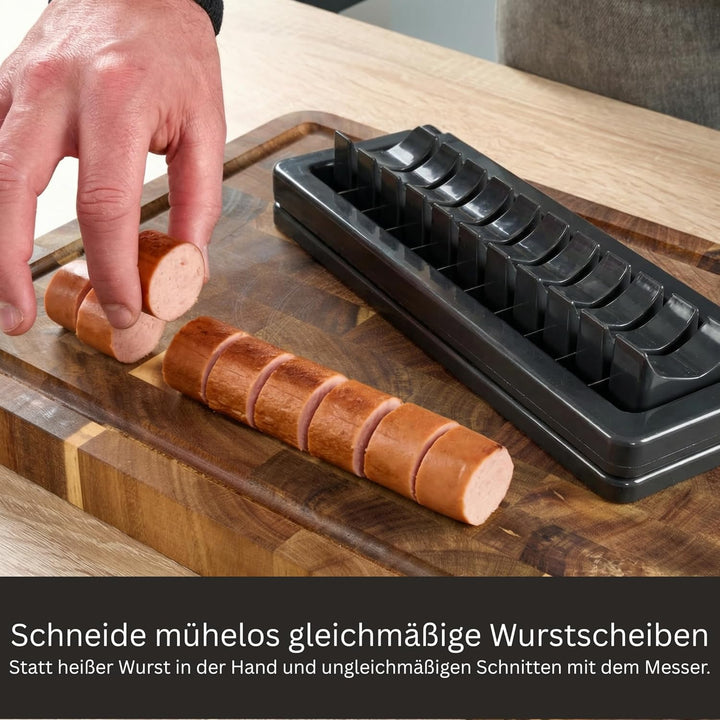 Currywurstschneider für Zuhause – manueller Wurstschneider für gleichmässige Wurstscheiben | Ultrasc
