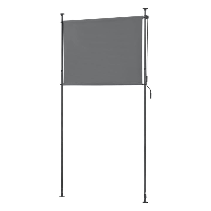 pro.tec Aussenrollo Cimarra 120 x 270 cm Balkonrollo Senkrechtmarkise mit Handkurbel Sichtschutz wit