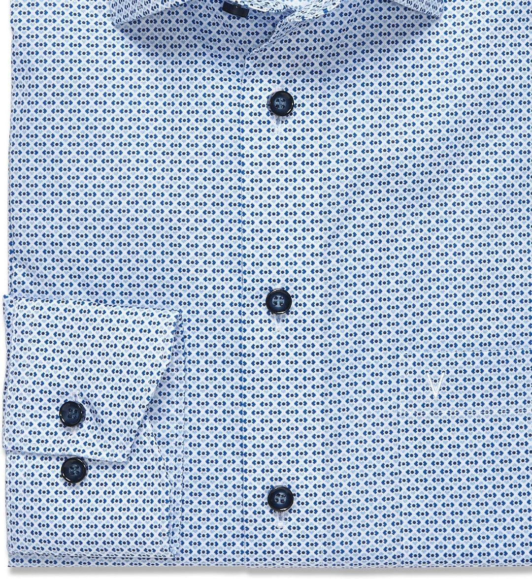 Marvelis Herren Businesshemd Langarm 723014,Rotationsdruck,Modern Fit,New Kent 39 Bleu 11, 39 Bleu 1