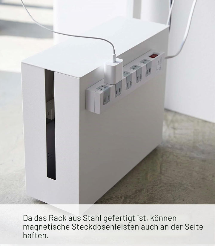 YAMAZAKI Tower Kabelabdeckungen, Metall, Weiss, One Size