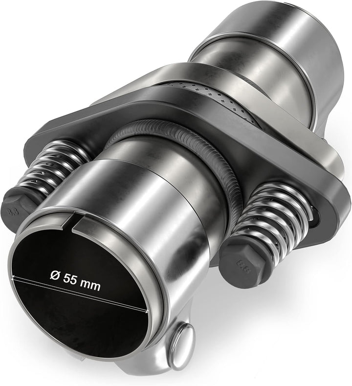 Universal Reparatur Flanschset Ø45 50 55 60 65 mm Auspuff Flansch, Rohrverbinder 2Loch (Ø 55 mm), Ø