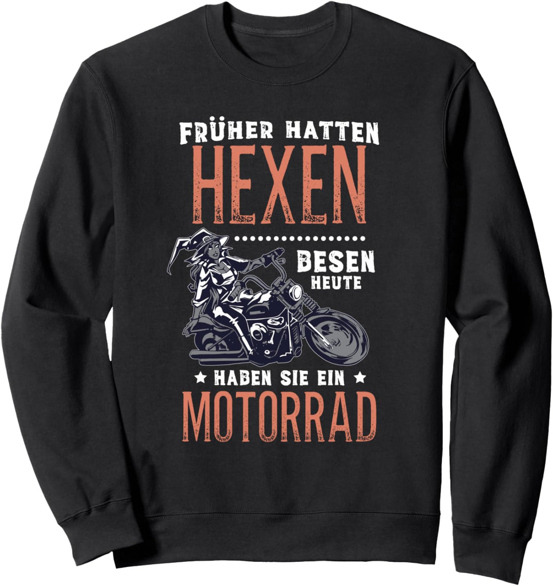 Motorrad Motiv Coole Motorradfahrerin Heisse Bikerin Spruch Sweatshirt