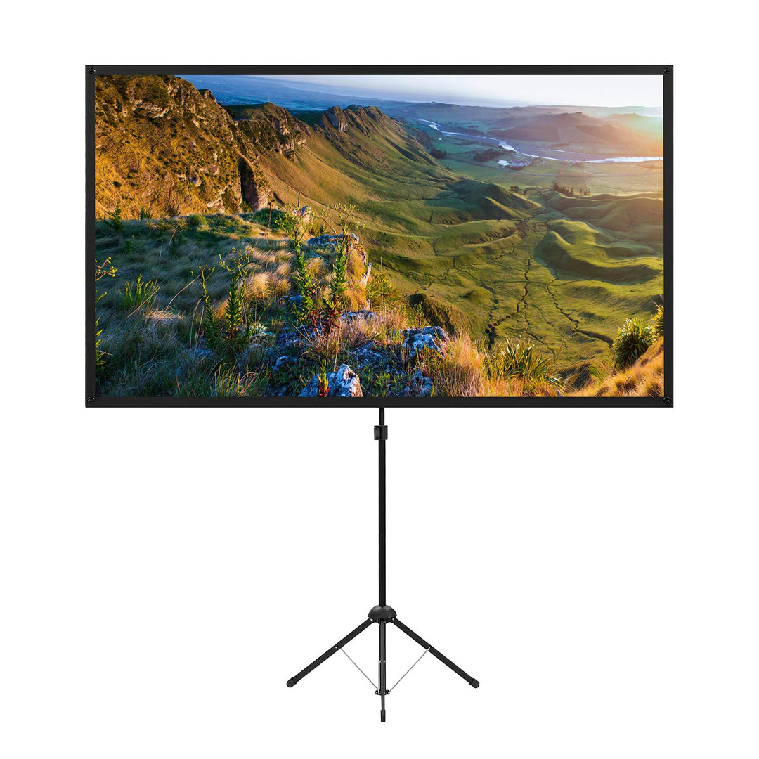 Beamer Leinwand mit Stativ, Tragbar Projektor Leinwand 80 Zoll, 16:9, 4K HD Projektion Leinwand, Lei
