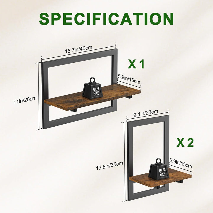 Housolution 3 Pack Wand Pflanzenhalter, Bilderrahmen Design Pflanzenregal, Wand Pflanzgefässe für Zi