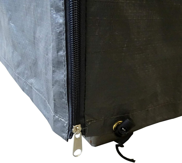 QUICK STAR 10x Gitterbox Abdeckung 125x85x87cm Grau PE Gewebefolie Schutzhülle Abdeckplane Staubschu