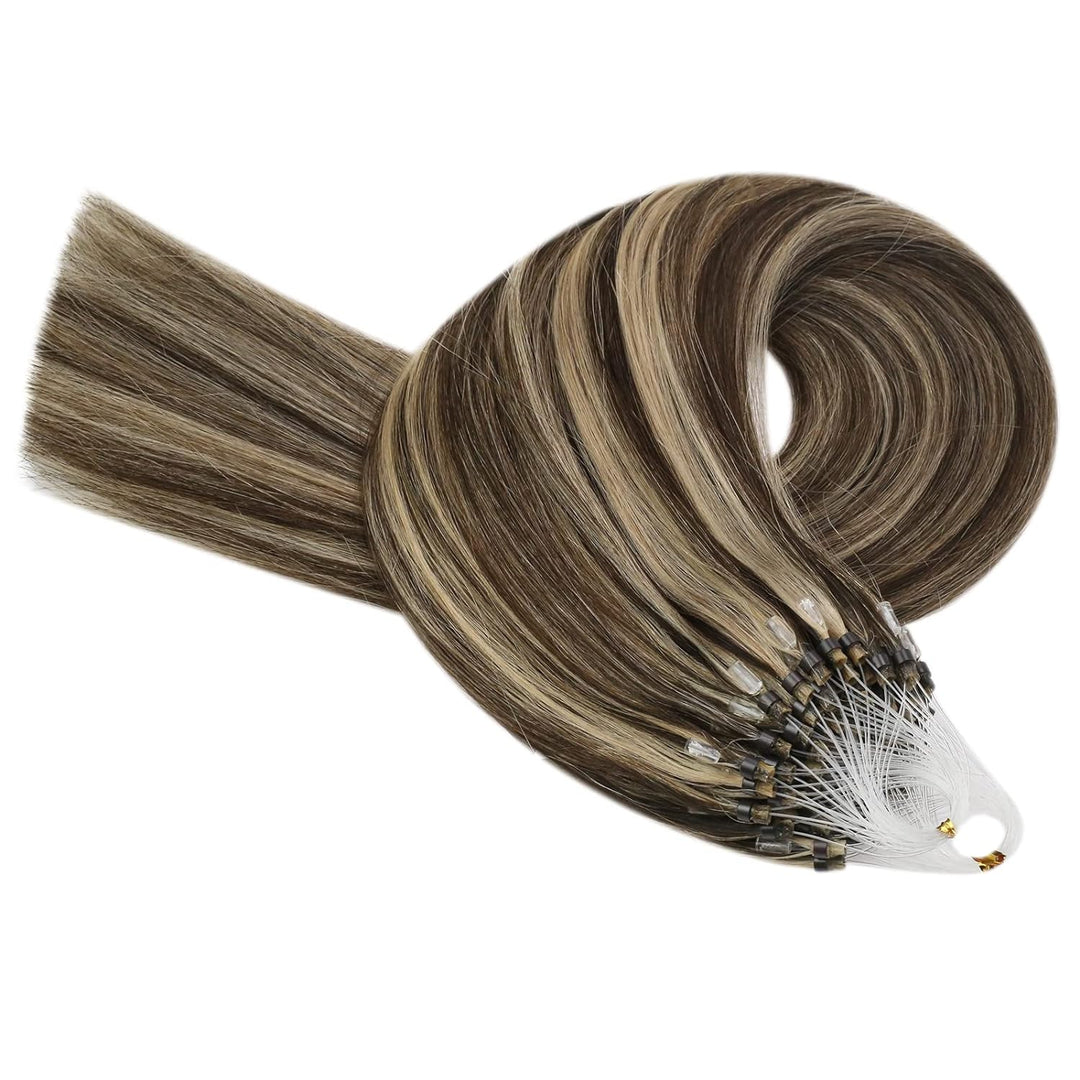 YoungSee Microring Extensions Braun 45cm Microring Extensions Echthaar 1g Microring Echthaar Dunkelb