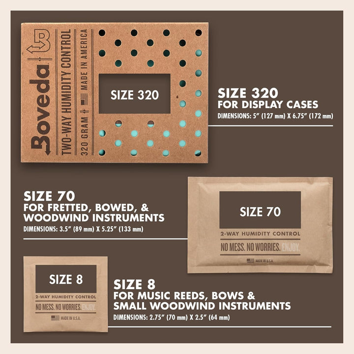 Boveda Music Mini Starter Kit (1) 49% HR Standard Boveda - bidirektionale Feuchtigkeitsregulierung,
