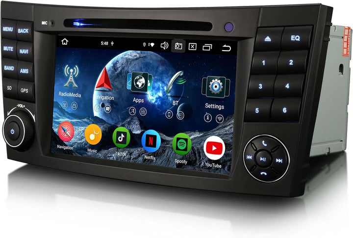 Erisin 7 Zoll 8-Kern 8GB+128GB Android 14 Autoradio Bluetooth GPS Navigation für Mercedes Benz E/CLS