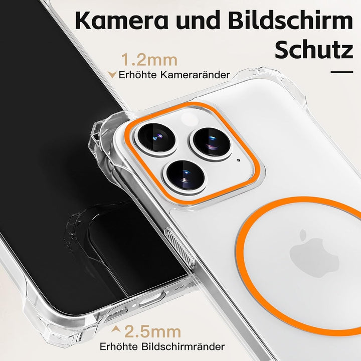 Handyband Abnehmbar für iPhone 13 Pro Max Hülle mit Band, Orange Langes Band zum Umhängen &amp; Kurzkord