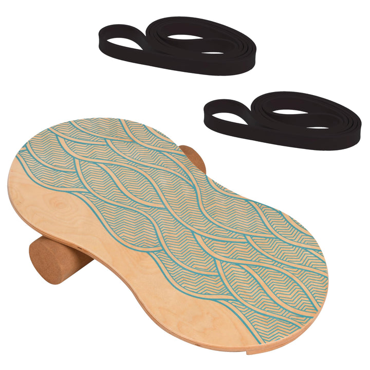 Woodboard Starter Set Balance-Board Ahorn Holz &amp; Kork Rolle Koordination und Balance-Training