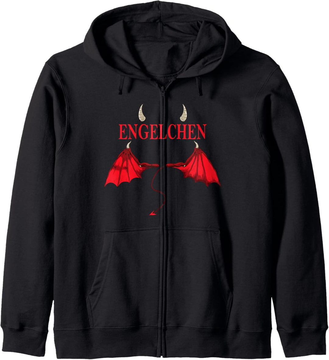 Engelchen Teufelchen Kostüm Flügel Fasching Hörner Karneval Kapuzenjacke