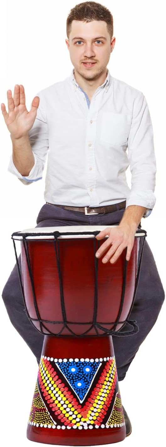 50cm Anfänger Djembe Trommel Bongo Drum Holz Bunt Bemalt Guter Klang