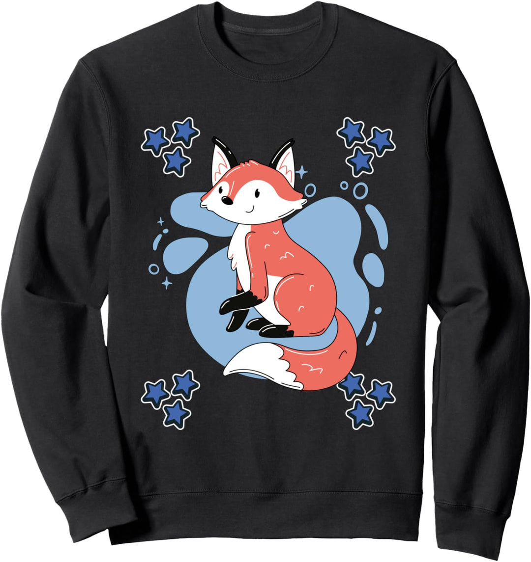 Herren Fuchs Zeichnung Sterne Jungen Fuchs Sweatshirt