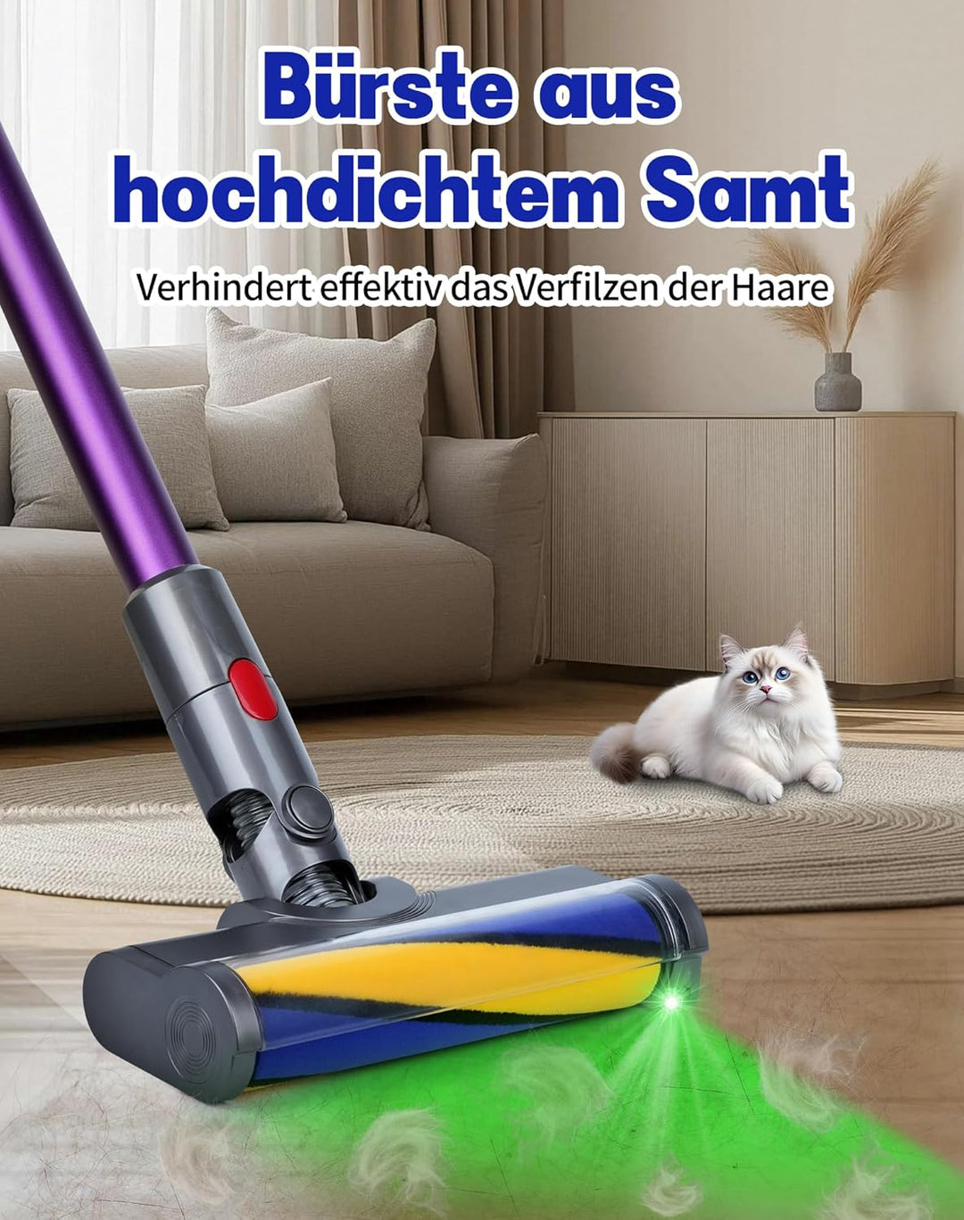 Ersatzteile Bürste für Dyson V7 V8 V10 V11 V15 Staubsauger Zubehör Bodendüse für Dyson Aufsatz mit L