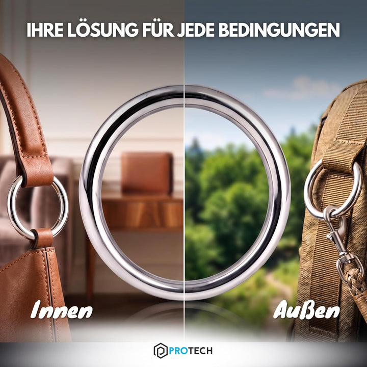 PROTECH 10 Stück O-Ring Edelstahlringe - Ring 6x45mm Rundringe aus rostfreiem Edelstahl A4 V4A gesch